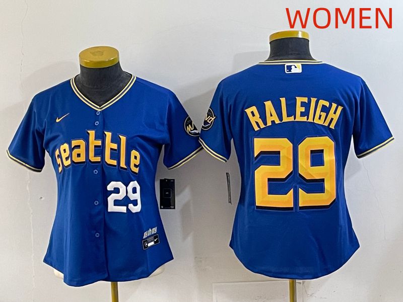 Women 2025 Seattle Mariners #29 Raleigh Blue City Edition Nike MLB Jersey style 3->youth mlb jersey->Youth Jersey